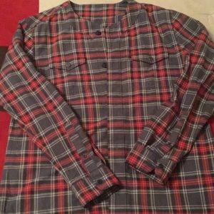 Baseball style plaid shirt